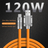 DrPhone LSC – USB Naar USB-C – 120W 6A - Liquid Vloeibare Siliconen Ultrazacht Power kabel - Snel opladen + Data - 2M