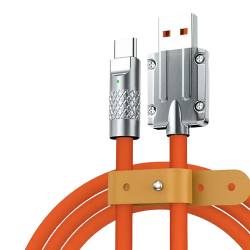 DrPhone LSC – USB Naar USB-C – 120W 6A - Liquid Vloeibare Siliconen Ultrazacht Power kabel - Snel opladen + Data - 2M