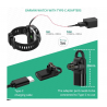 DrPhone UCE6 USB C Vrouwelijk 90 graden Garmin adapter- Kabelconverter – Omvormer - Zwart