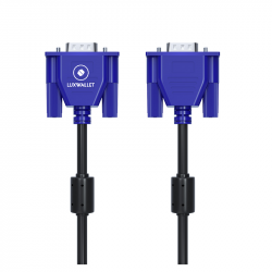 LUXWALLET UltraVision - VGA Kabel - 1.5 Meter - VGA naar VGA - Zwart/Blauw