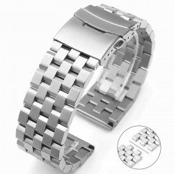 DrPhone SteelCraft PrecisionFit - Metalen 20mm Horlogeband - Druk sluiting - Universeel - Zilver