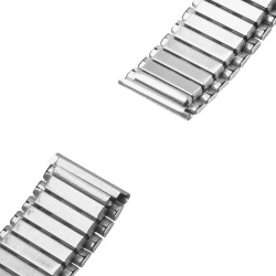 DrPhone SteelLink - 20mm - Elastische Metalen Band - Comfortabel - Universeel - Horlogeband - Zilver