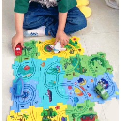 DrPhone TrackTastic Puzzle Wheels - De Ultieme Avontuurlijke Puzzelset - Kids Speelgoed - 25 Delig - Oerwoud