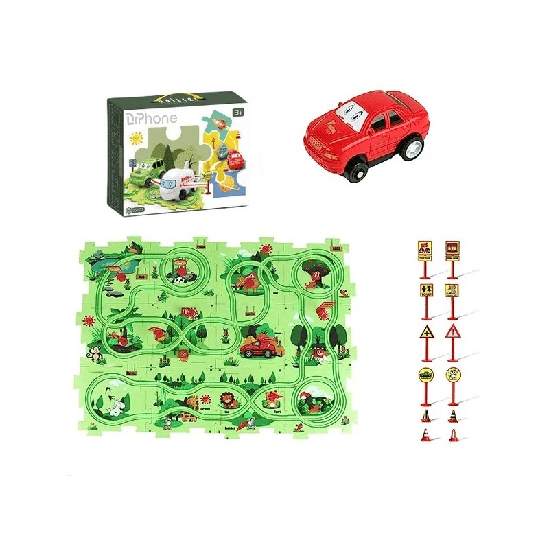 DrPhone TrackTastic Puzzle Wheels - De Ultieme Avontuurlijke Puzzelset - Kids Speelgoed - 25 Delig - Oerwoud DrPhone TrackTastic Puzzle Wheels - De Ultieme Avontuurlijke Puzzelset - Kids Speelgoed - 25 Delig - Oerwoud
