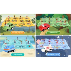 DrPhone TrackTastic Puzzle Wheels - De Ultieme Avontuurlijke Puzzelset - Kids Speelgoed - 25Delig - Universum
