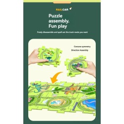 DrPhone TrackTastic Puzzle Wheels - De Ultieme Avontuurlijke Puzzelset - Kids Speelgoed - 4x 15 Delig - Alle Thema's