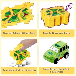 DrPhone TrackTastic Puzzle Wheels - De Ultieme Avontuurlijke Puzzelset - Kids Speelgoed - 4x 15 Delig - Alle Thema's