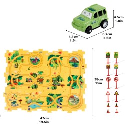 DrPhone TrackTastic Puzzle Wheels - De Ultieme Avontuurlijke Puzzelset - Kids Speelgoed - 4x 15 Delig - Alle Thema's