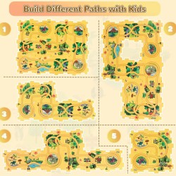 DrPhone TrackTastic Puzzle Wheels - De Ultieme Avontuurlijke Puzzelset - Kids Speelgoed - 4x 15 Delig - Alle Thema's