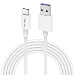 DrPhone ChargeFlow - 5V/2A USB naar Type-C kabel – Datatransmissie En Oplaadkabel – 2 Meter - Wit