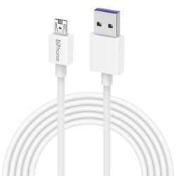 DrPhone ChargeFlow - 5V/2A USB naar Micro USB kabel – Datatransmissie En Oplaadkabel – 3 Meter - Wit