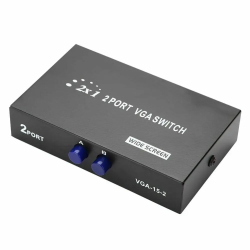 DrPhone DuoVision – 2 In 1 VGA Switch & Splitter - Plug en Play - VGA Monitor Switch - Brede Compatibiliteit - Zwart
