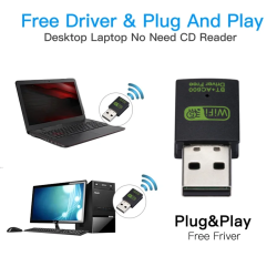 DrPhone NexusWave - Dual Band 2.4 & 5Ghz + Bluetooth 4.2 Adapter – Bluetooth Dongle - 600Mbps - Plug & Play - USB 2.0 - Zwart