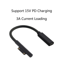DrPhone SPA1 Type C PD Oplaadkabel - Adapter / Converter 15V/3A - USB C vrouwelijk - Geschikt voor de Surface