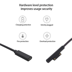 DrPhone SPA1 Type C PD Oplaadkabel - Adapter / Converter 15V/3A - USB C vrouwelijk - Geschikt voor de Surface