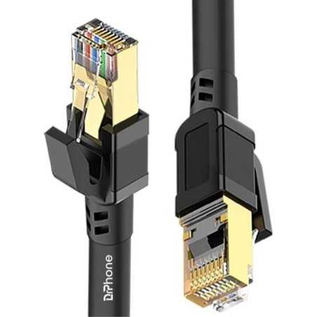 DrPhone CAT8 Patch Kabel - Ethernetkabel - 40Gbps 2000Mhz - High Speed Rj45 Internet Netwerkkabel – Zwart – 25M