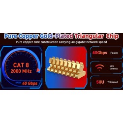 DrPhone CAT8 Patch Kabel - Ethernetkabel - 40Gbps 2000Mhz - High Speed Rj45 Internet Netwerkkabel – Zwart – 25M