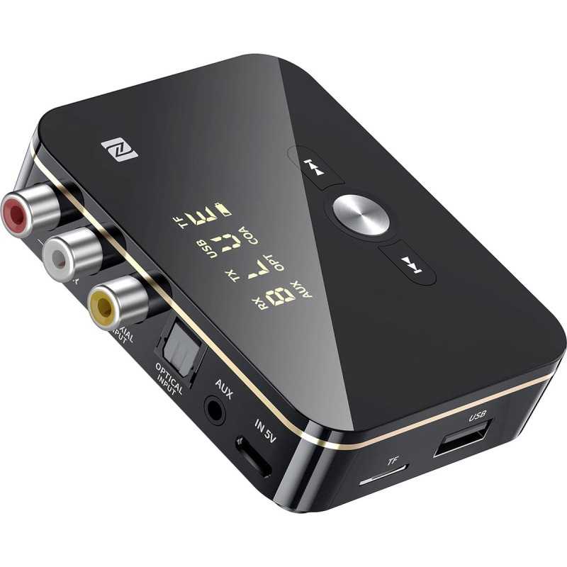DrPhone DBR5 2-in-1 NFC Digitale Bluetooth 5.0 Adapter – Zender/ Ontvanger - Geschikt voor o.a tv/pc/luidspreker/headset/auto