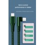 DrPhone UNL4 USB-C naar Lightning 9V/3A Snelle Oplaadkabel – PD 20W – Nylon gevlochten – 90 Graden - Data Sync - 1M – Wit