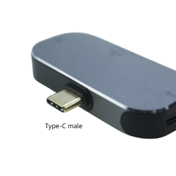 DrPhone TriLink - Type-C Drie-In-Eén Docking Station Converter – 4K Beeldkwaliteit – Type-C Oplaadpoort – Datatransmissie