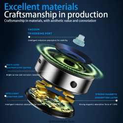 DrPhone SteadyMag - Elektrische Autotelefoonhouder – 65 Kpa Zuigkracht – Geschikt voor Smartphone / Tablet -Zwart