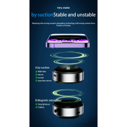 DrPhone SteadyMag - Elektrische Autotelefoonhouder – 65 Kpa Zuigkracht – Geschikt voor Smartphone / Tablet -Zwart