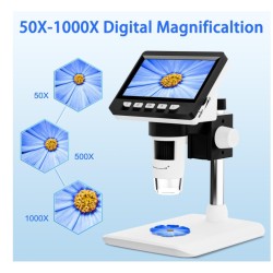 DrPhone MicroView Pro - Digitale 1000x Microscoop met 1080P HD - 4.3 Inch LCD - 12 Talen - Computer Ondersteuning