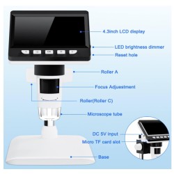 DrPhone MicroView Pro - Digitale 1000x Microscoop met 1080P HD - 4.3 Inch LCD - 12 Talen - Computer Ondersteuning