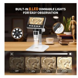 DrPhone MicroView Pro - Digitale 1000x Microscoop met 1080P HD - 4.3 Inch LCD - 12 Talen - Computer Ondersteuning