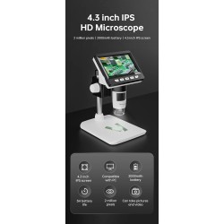 DrPhone MicroView Pro - Digitale 1000x Microscoop met 1080P HD - 4.3 Inch LCD - 12 Talen - Computer Ondersteuning