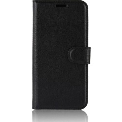 DrPhone Flipcover - Bookcase - Geschikt voor LG V40 - booktype PU Lederen Case - Wallet Case met Kickstand - Zwart