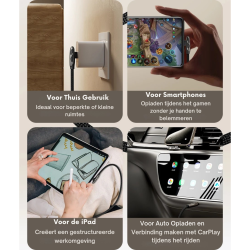 DrPhone USB C naar USB C Oplaadkabel - 240W – PD 3.1 – E-marker chip - 90° Elleboog Datakabel – Ondersteunt CarPlay - 1M