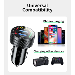 DrPhone QC14 – 36W QC3.0 Dubbele Autolader - 12V/24V - Dual USB - LED Voltmeter - AAN/UIT Schakelaar
