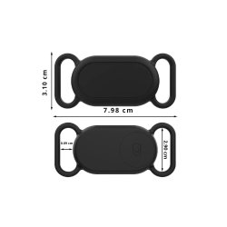 DrPhone Bescherm hoes – Geschikt Voor Galaxy Smart Tag 2 – Siliconen Hoes – Halsband Houder Speciaal voor honden/ katten – Zwart