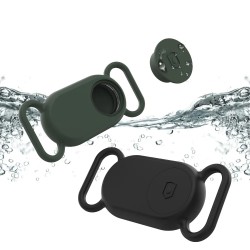 DrPhone Bescherm hoes – Geschikt Voor Galaxy Smart Tag 2 – Siliconen Hoes – Halsband Houder Speciaal voor honden/ katten – Zwart
