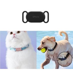 DrPhone Bescherm hoes – Geschikt Voor Galaxy Smart Tag 2 – Siliconen Hoes – Halsband Houder Speciaal voor honden/ katten – Zwart