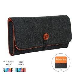 DrPhone Draagbare Opbergtas – Geschikt voor N-Switch / N-Switch OLED – Pouch Case met Spelkaart Opslag + Extra vak