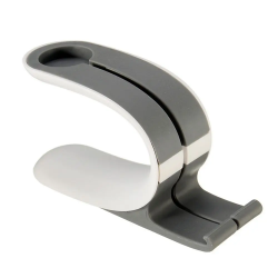 DrPhone SteadyDock – 2-in-1 Oplaadstation voor Telefoon en Apple Watch – Anti-Slip Siliconen - Grijs