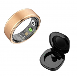 DrPhone RingSense V3 – Smart Ring - Europese ringmaat 59 - 5ATM Waterdicht – Slaapmonitor – Hartslagmeter - SpO2 + Case - Goud