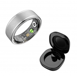 DrPhone RingSense V3 – Smart Ring - Europese ringmaat 59 - 5ATM Waterdicht – Slaapmonitor – Hartslagmeter - SpO2 + Case - Zilver