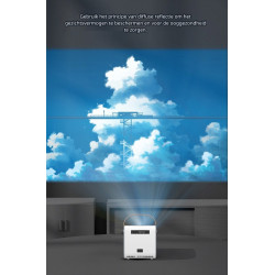 ELEMENTKEY BEAM5® Android Beamer – Draagbare HD Projector – Netflix & Disney+ – 120 Inch – 180 ANSI – Speaker – Wit