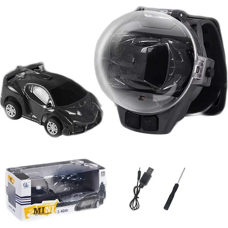 DrPhone MiniCars2 – 2.4 GHz Bestuurbare Mini Auto Voor Kinderen – Horloge Station – Donker Grijs