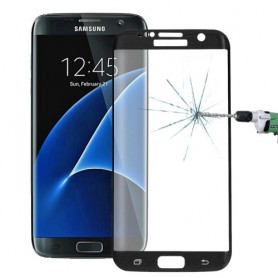 Professionele Samsung Galaxy S7 Edge Tempered Glass 3D Design Full Screen Coverage Metallic Blauw