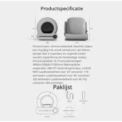 DrPhone PurraClean - Elektrische Zelfreinigende Kattenbak met App - Geurfilter en Veiligheidssensoren – Automatische Kattenbak