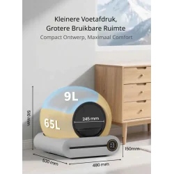 DrPhone PurraClean - Elektrische Zelfreinigende Kattenbak met App - Geurfilter en Veiligheidssensoren – Automatische Kattenbak