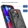 DrPhone ArmorStand – Schokbestendige 360° Bescherming Hoesje – Kickstand Case - Compatibel Met iPhone 17 Pro - Zwart