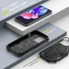 DrPhone ArmorStand – Schokbestendige 360° Bescherming Hoesje – Kickstand Case - Compatibel Met iPhone 17 Pro - Zwart