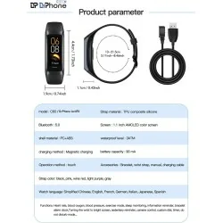 DrPhone ActiFit - 1.1'' AMOLED Scherm - Extra Lichte Activiteiten Tracker - Horloge met 25 Sportmodi