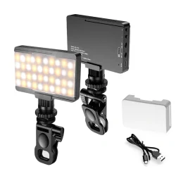 DrPhone APEX LumiClip Mini LED Fill Light – Oplaadbaar Selfie Licht met Clip – 3 Lichtmodi – Voor Smartphone / Laptop / Camera