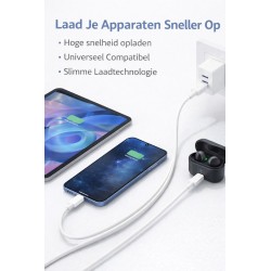 DrPhone USB Kabel 1M – Compatibel met Lightning iPhone en iPad – TPE Oplaadkabel – Data en Laden
